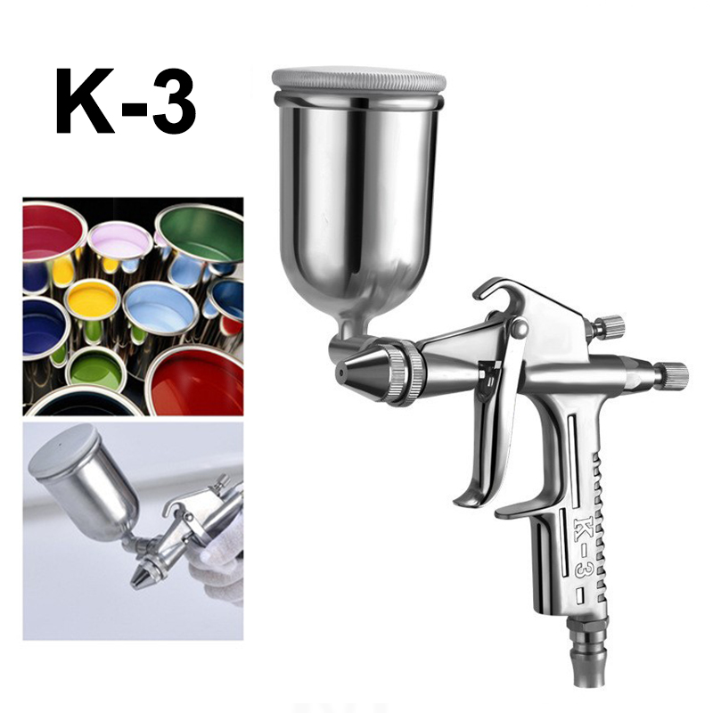 Airbrush Kit With Mini Compressor - ปืนพ่นสีขนาดเล็กสำหรับพ่นสี K-3ขนาด0.5มม. หัวฉีดพ่นละอองน้ำเครื่องพ่นสีโลหะผสมเครื่องพ่นหนังถ้วย With125ml