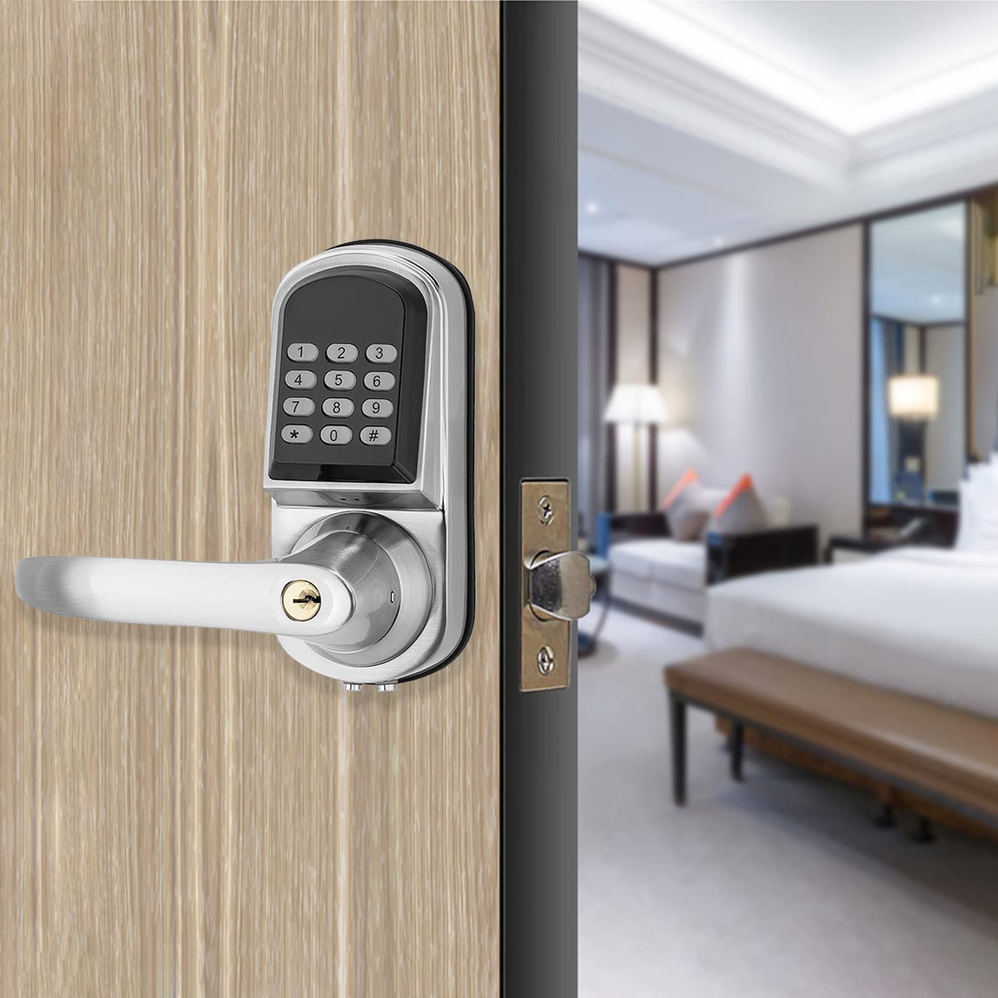 Hardware - กุญแจล็อคประตูดิจิตอล TTlock BLE พร้อมด้ามจับโลหะผสมสังกะสีคุณภาพสูง