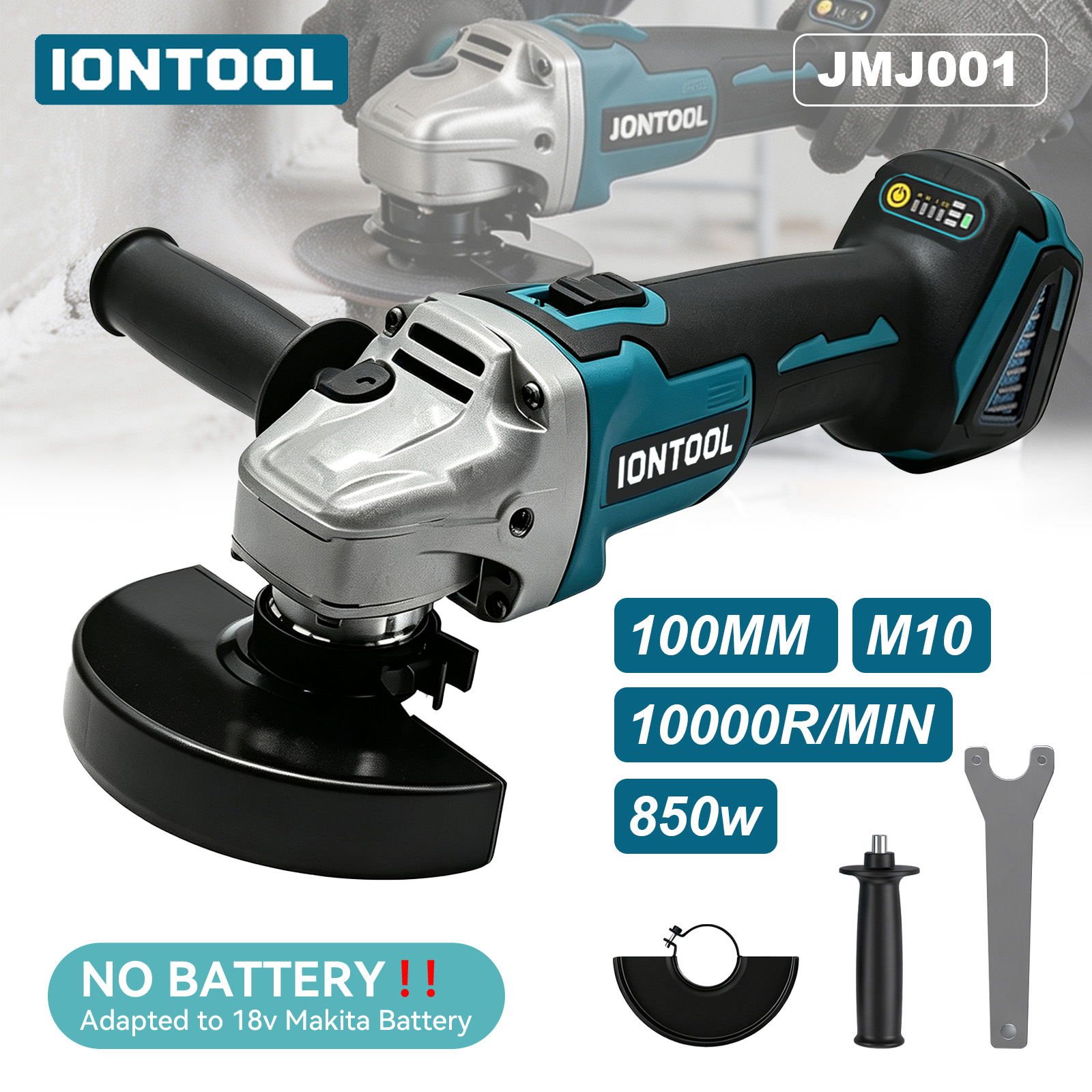Brushless Angle Grinder Battery Powered - เครื่องเจียรไร้สาย IONTOOL 850W 100 มม. เครื่องมือไฟฟ้า