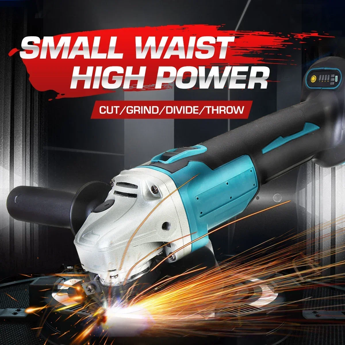 Brushless Angle Grinder Battery Powered - เครื่องเจียรมุมไร้สาย 125 มม. เครื่องตัดไฟฟ้าแบบมือถือ เครื่องมือขัดเงาสำหรับใช้ในบ้าน ใช้กับแบตเตอรี่