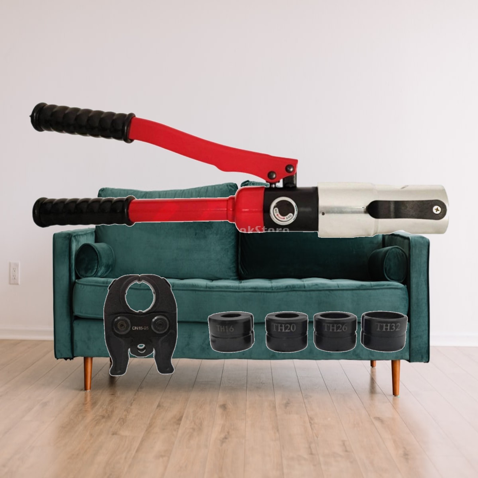 Plumbing - เครื่องมือจีบท่อไฮดรอลิกแบบแมนนวล เครื่องมือจีบท่อแบบพกพา แข็งแรงทนทานสำหรับช่างประปา งานประปา และงานก่อสร้าง
