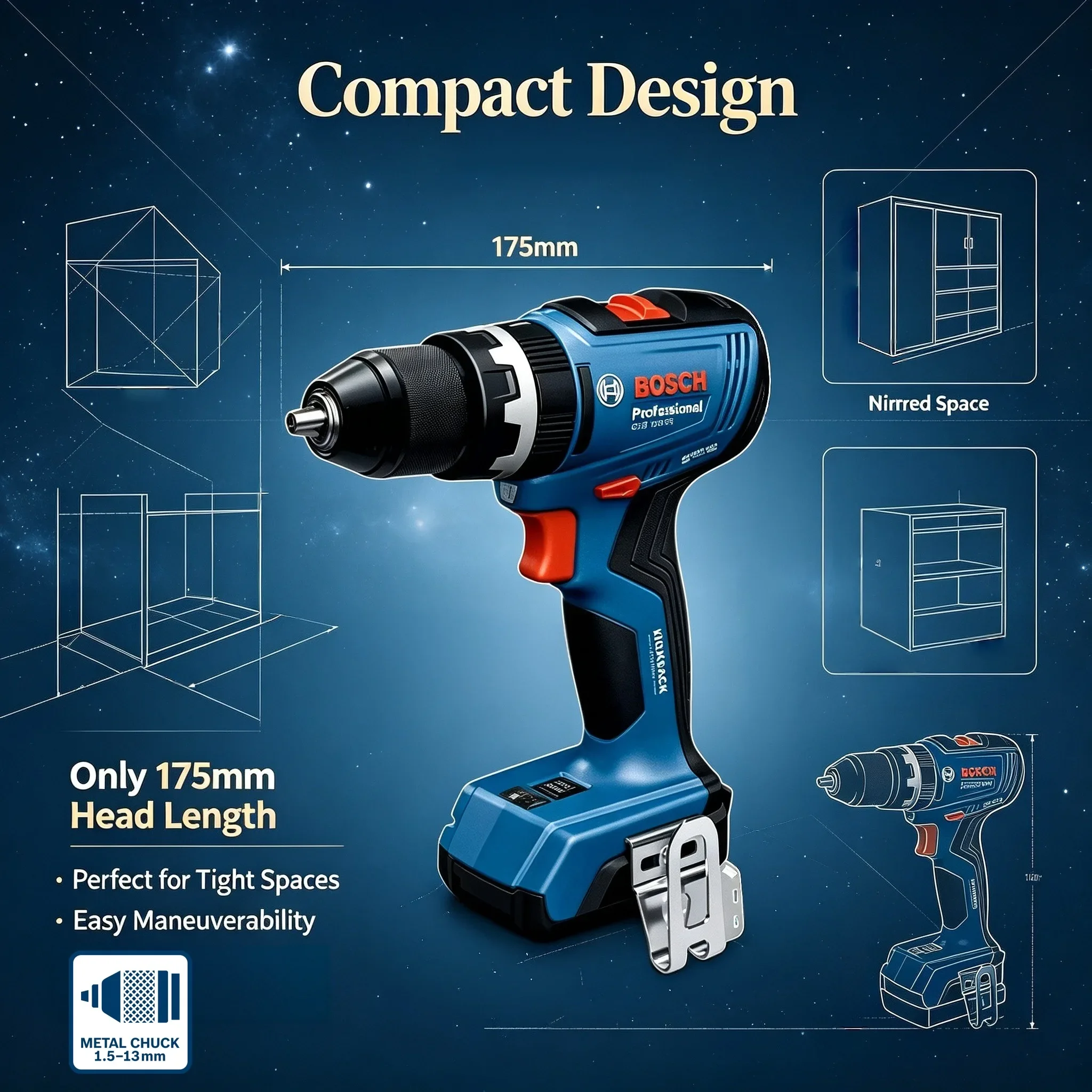 Brushless Cordless Electric Drill 18V - BOSCH GSB 18V-65 สว่านไร้สายแบบไม่มีแปรงถ่าน / ไขควงไฟฟ้า