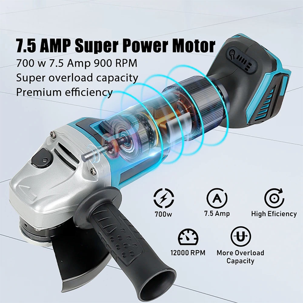 เครื่องขัดกำลังสูง, เครื่องเจี - Brushless Angle Grinder Battery Powered บทวิจารณ์และราคา