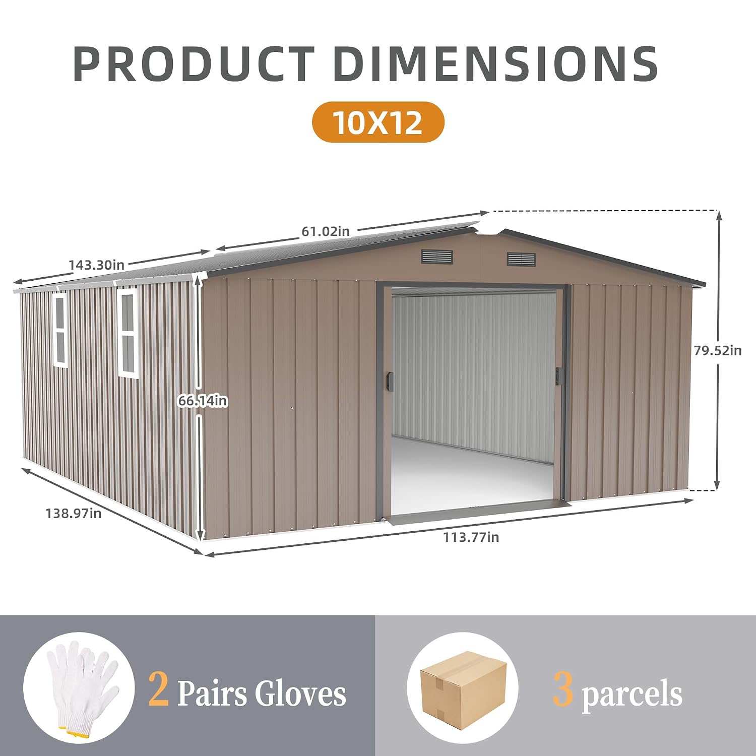 โรงเก็บของกลางแจ้งขนาด 10x12 ฟ - Garden Tools บทวิจารณ์และราคา