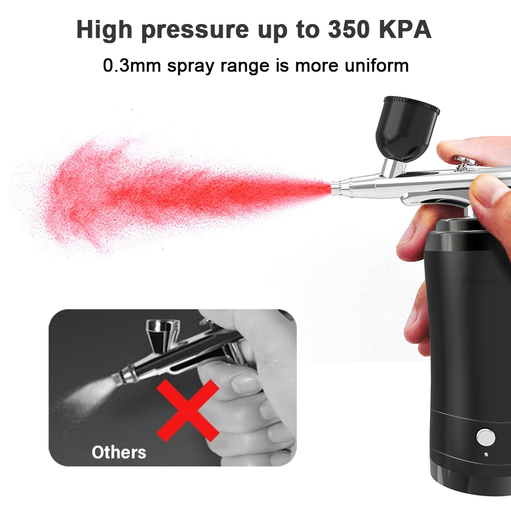 Airbrush ไร้สาย Airbrush ชุดคอ - Airbrush Kit With Mini Compressor บทวิจารณ์และราคา