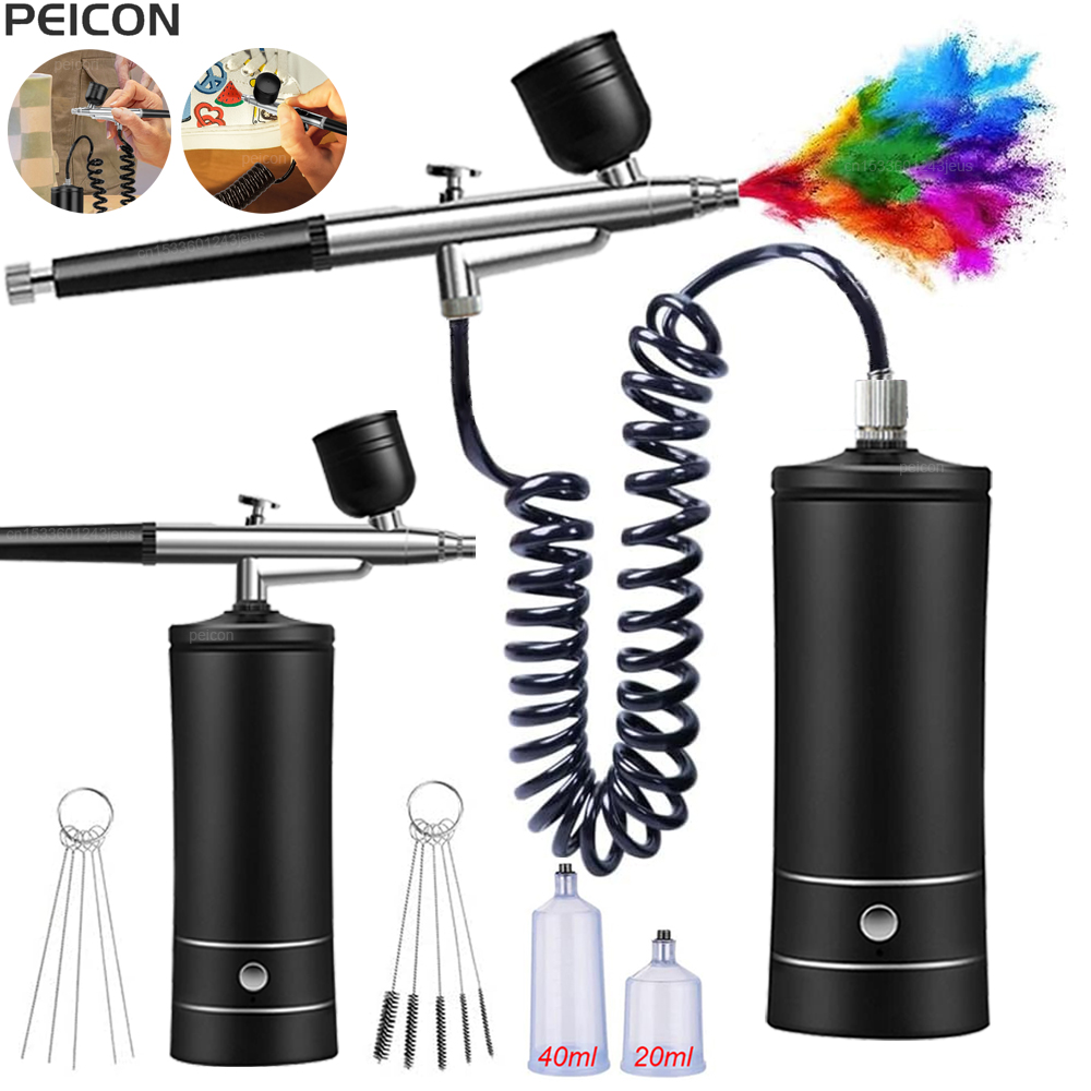 แอร์บรัชพร้อมคอมเพรสเซอร์ แอร์ - Airbrush Kit With Mini Compressor บทวิจารณ์และราคา