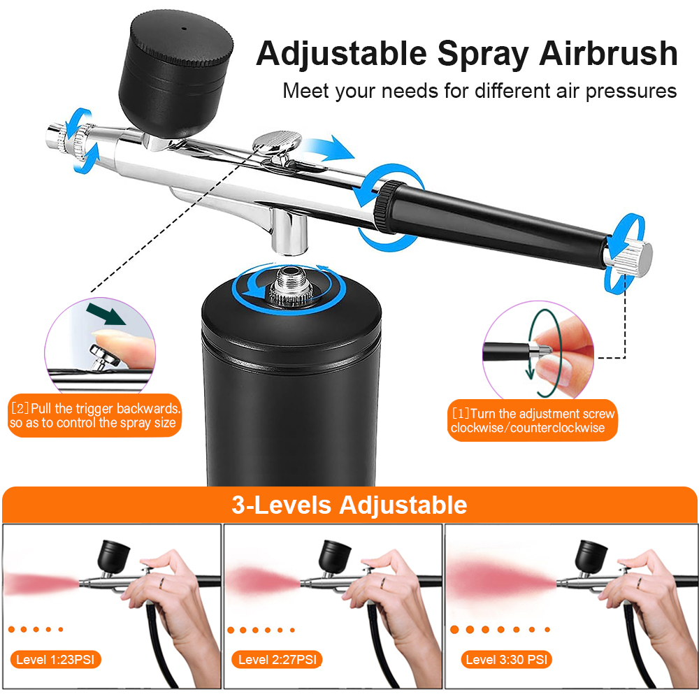 แอร์บรัชพร้อมคอมเพรสเซอร์ แอร์ - Airbrush Kit With Mini Compressor บทวิจารณ์และราคา