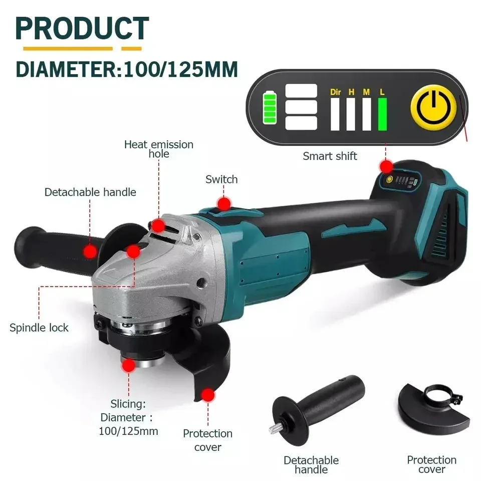เครื่องเจียรมุมไร้สาย 125 มม.  - Brushless Angle Grinder Battery Powered บทวิจารณ์และราคา