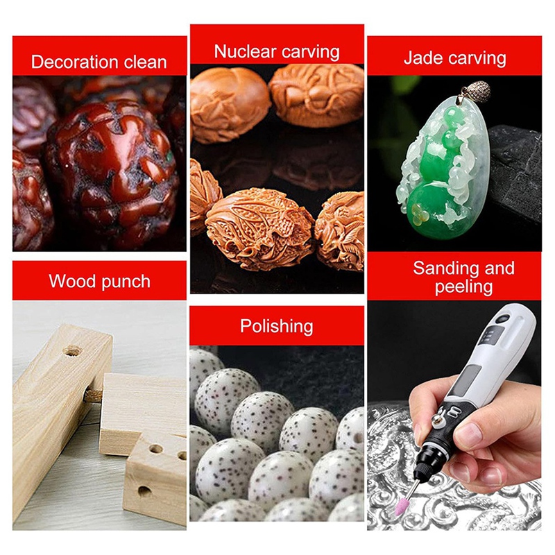 SHGO Mini ชุดเครื่องมือเจียรแบ - Cordless Rotary Tool Kit Accessories บทวิจารณ์และราคา