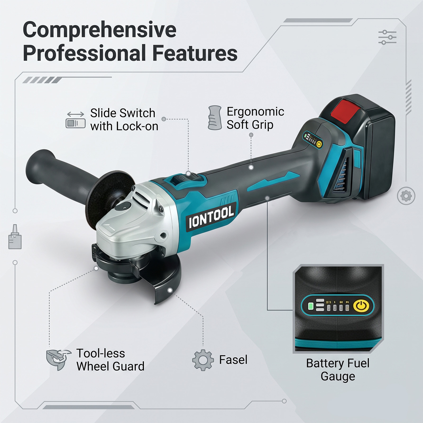 เครื่องเจียรไร้สาย IONTOOL 18V - Brushless Angle Grinder Battery Powered บทวิจารณ์และราคา