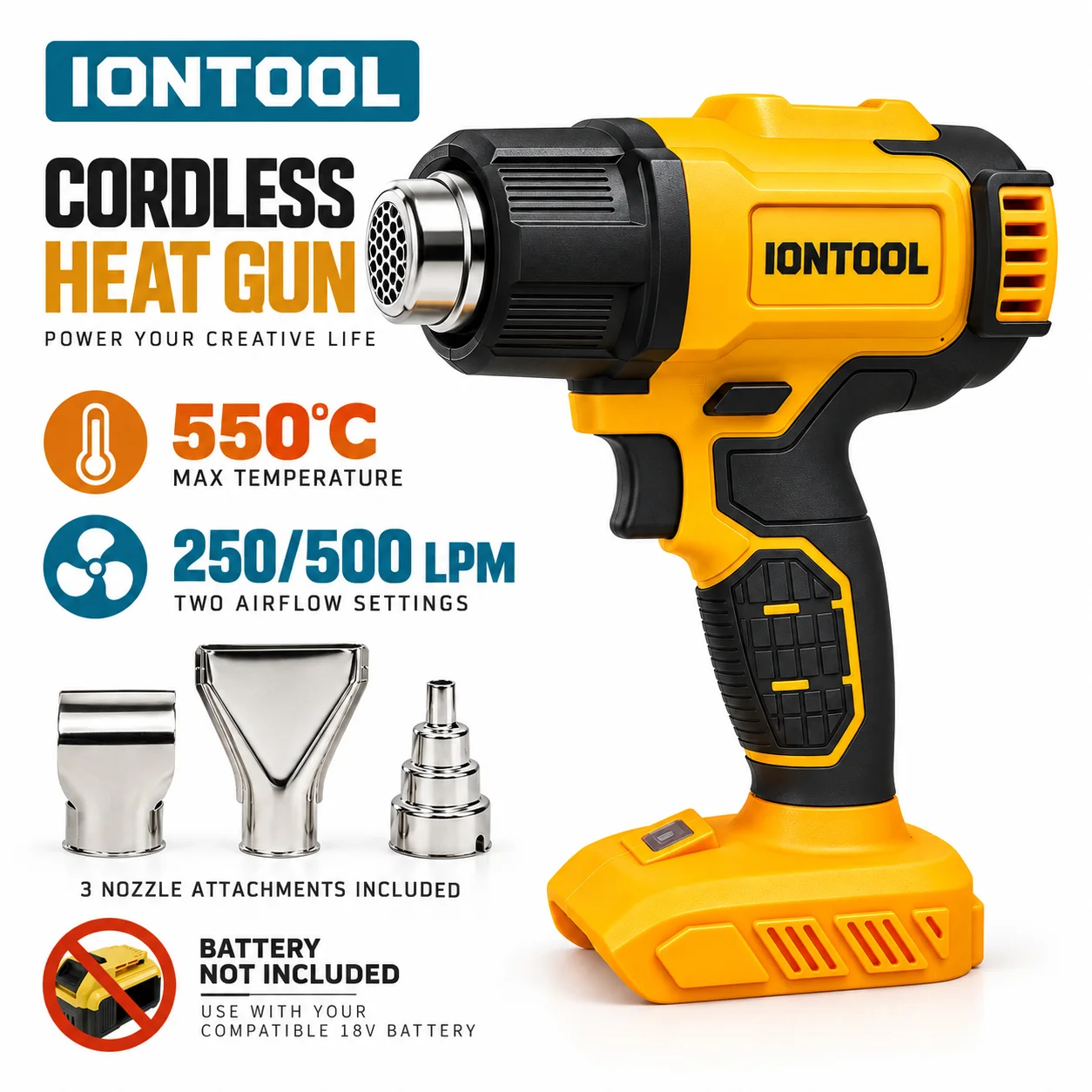 ไอออนทูล ปืนลมร้อนไร้สายไร้แปร - Cordless Heat Gun For Shrink Tubing บทวิจารณ์และราคา