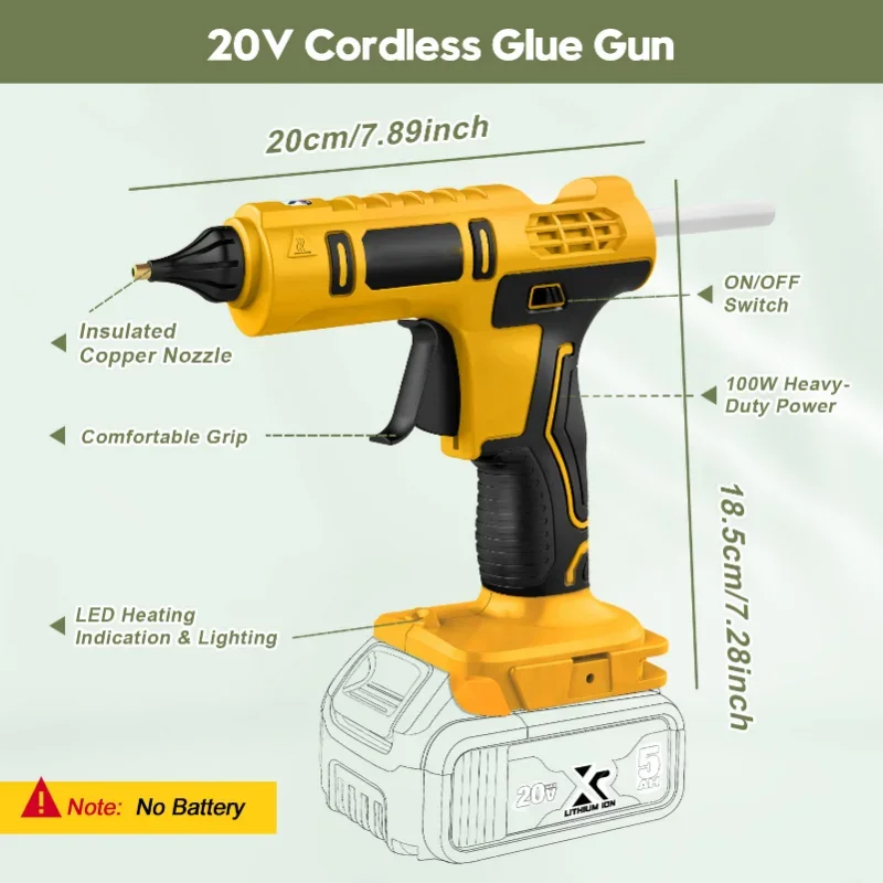ไร้สายไฟฟ้ามือถือปืนกาวร้อนซ่อ - Hot Melt Glue Gun Cordless บทวิจารณ์และราคา