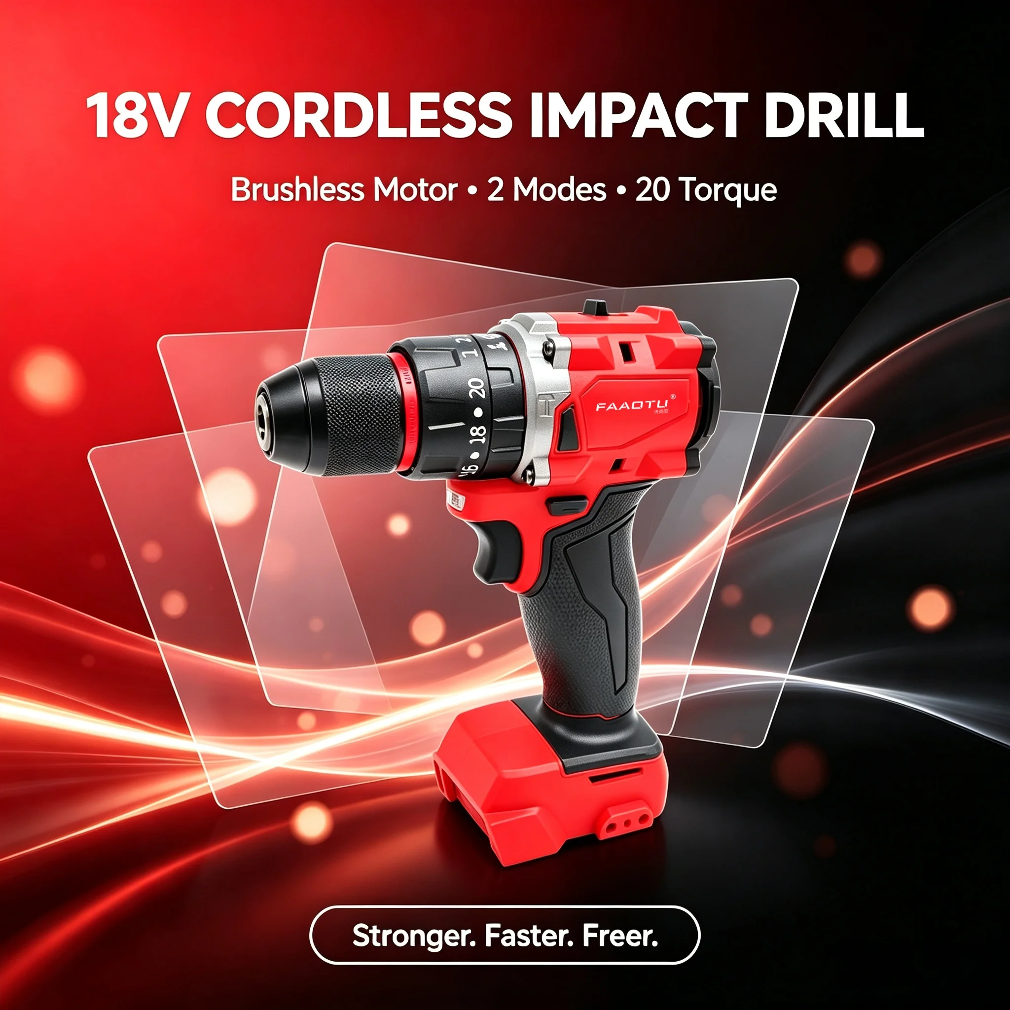 FAAOTU 18V สว่านกระแทกไร้สายแบ - Brushless Cordless Electric Drill 18V บทวิจารณ์และราคา